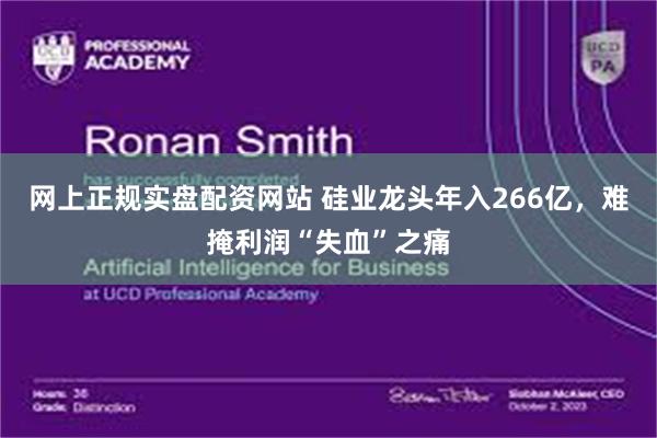 网上正规实盘配资网站 硅业龙头年入266亿，难掩利润“失血”之痛