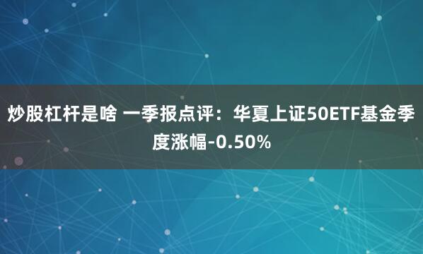 炒股杠杆是啥 一季报点评：华夏上证50ETF基金季度涨幅-0.50%