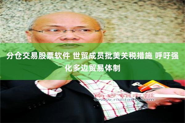 分仓交易股票软件 世贸成员批美关税措施 呼吁强化多边贸易体制