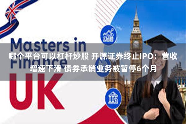 哪个平台可以杠杆炒股 开源证券终止IPO：营收增速下滑 债券承销业务被暂停6个月