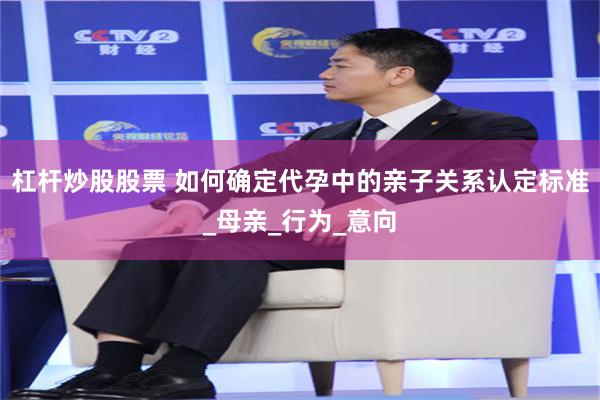 杠杆炒股股票 如何确定代孕中的亲子关系认定标准_母亲_行为_意向